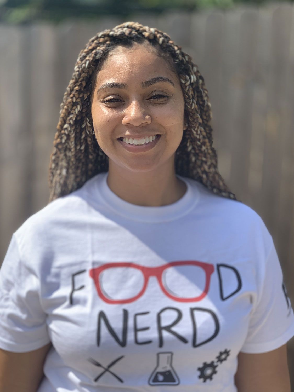 A t-shirt with the Food Nerd logo